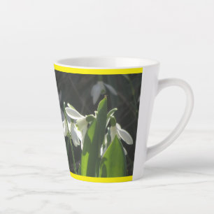 Snowdrops Cust. Border Yellow Latte Mug