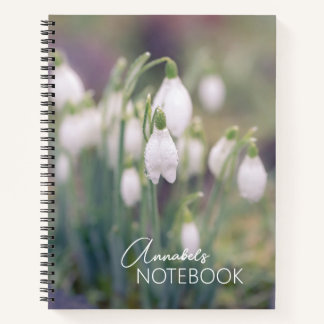 Snowdrops Custom Name  Notebook
