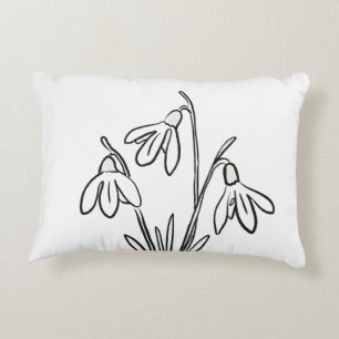 Snowdrops Flowers January Birthday Decorative Cushion