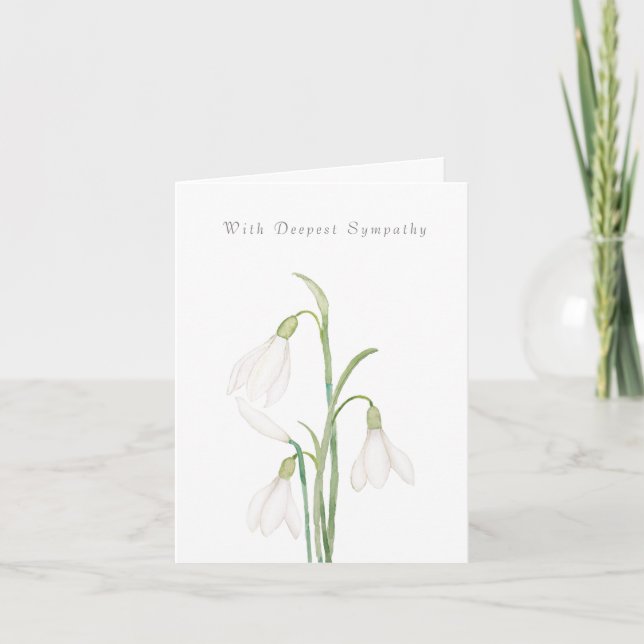 snowdrops flowers Thinking Of You Sympathy Card (Front)