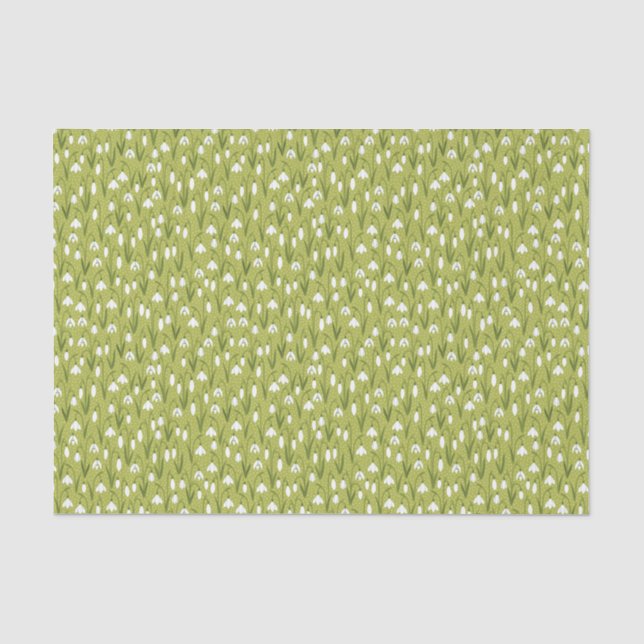 Snowdrops Green Spring Easter  Tissue Paper (Front)