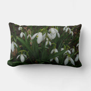 Snowdrops I (Galanthus) White Spring Flowers Lumbar Cushion