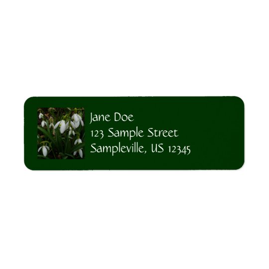 Snowdrops I (Galanthus) White Spring Flowers Return Address Label