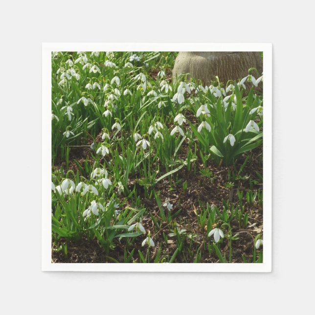 Snowdrops II (Galanthus) Spring Floral Napkin (Front)