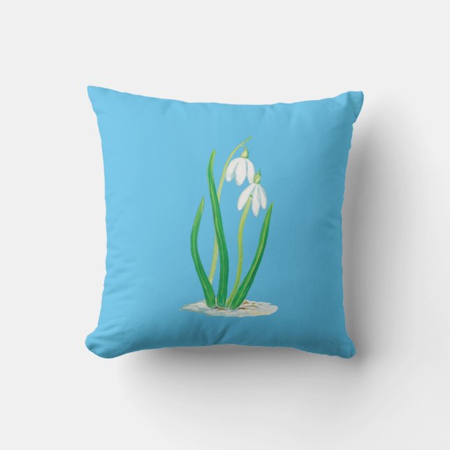 Snowdrops in Snow Cushion (Front)