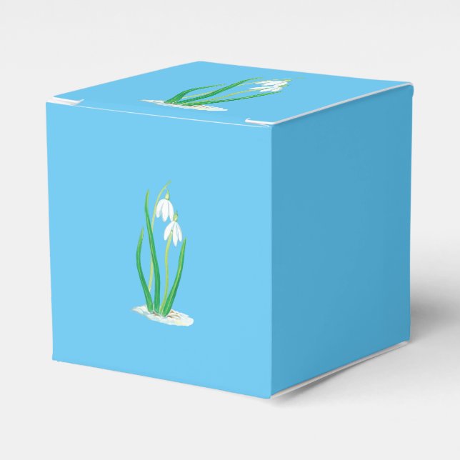 Snowdrops in Snow Favour Box (Front Side)