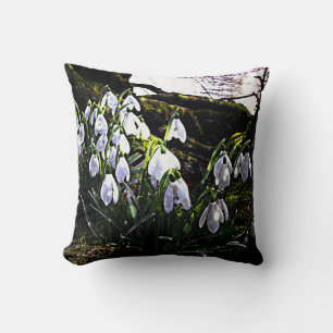 Snowdrops in Wales by Alexandra Cook Cushion