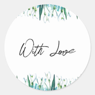 Snowdrops January Flower Gardening Spring Classic Round Sticker