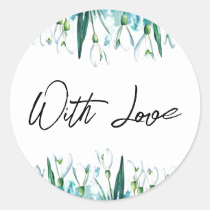 Snowdrops January Flower Gardening Spring Classic Round Sticker
