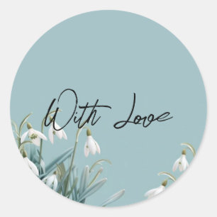 Snowdrops January Flower Gardening Spring Classic Round Sticker