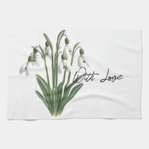 Snowdrops January Flower Gardening Spring Tea Towel
