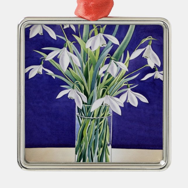 Snowdrops Metal Ornament (Front)