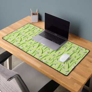 Snowdrops on honey dew desk mat