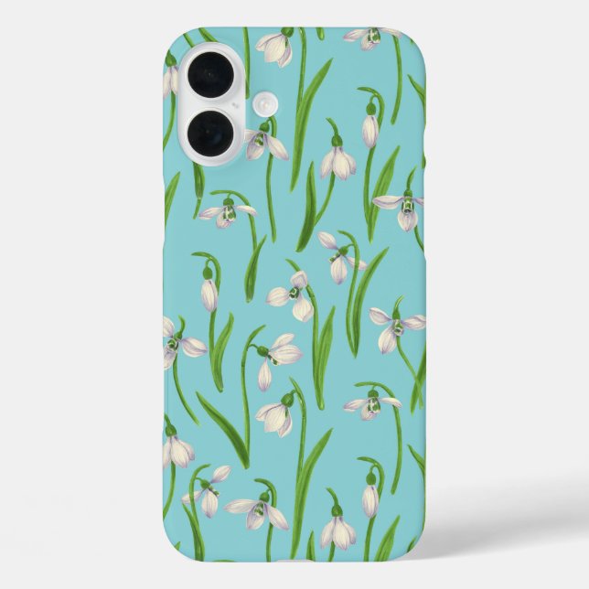 Snowdrops on pool blue Case-Mate iPhone case (Back)