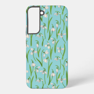 Snowdrops on pool blue samsung galaxy case