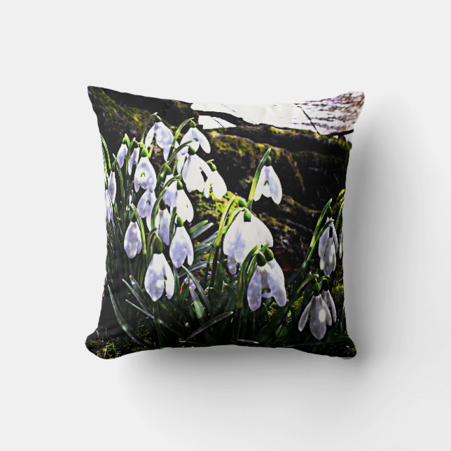 Snowdrops Photography Spring Cushion (Front)