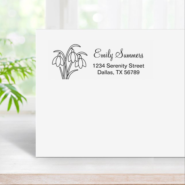 Snowdrops - Spring Flowers Address Rubber Stamp (Creator Uploaded)