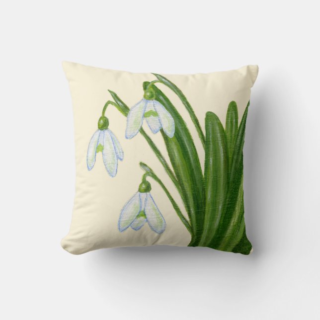 Snowdrops square pillow (Front)