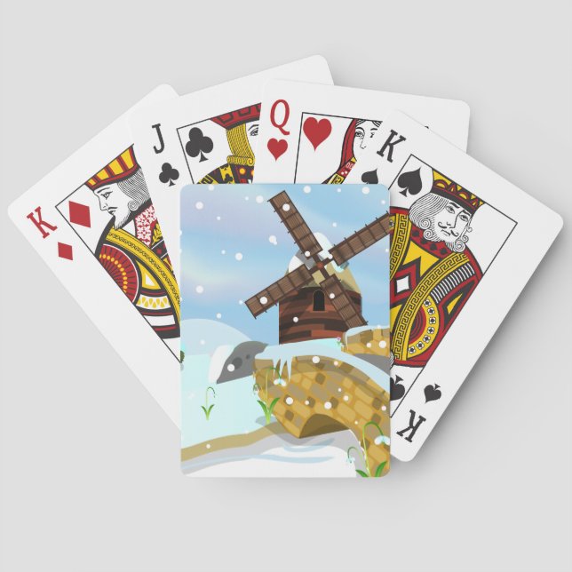 Snowdrops windmill playing cards (Back)