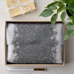 Snowfall and Snow Borders Christmas ID728 Tissue Paper