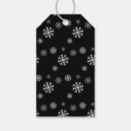 Snowfall Black Gift Tag