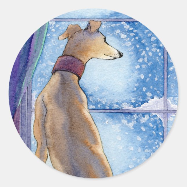 Snowfall Classic Round Sticker (Front)