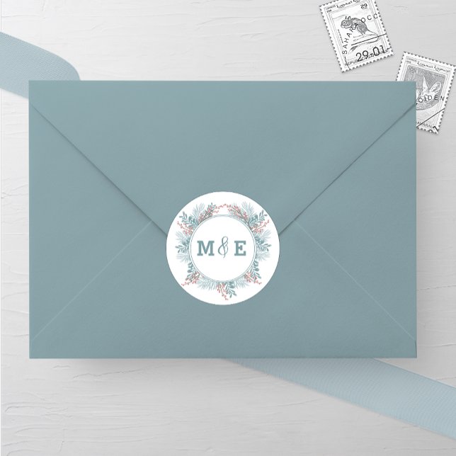 Snowfall Ferns Winter Wedding Sticker (Creator Uploaded)