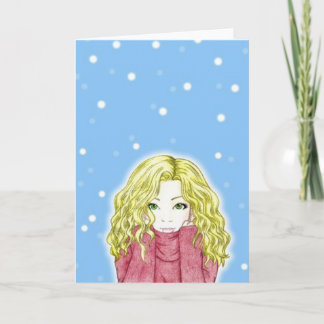 Snowfall Girl Greeting Card
