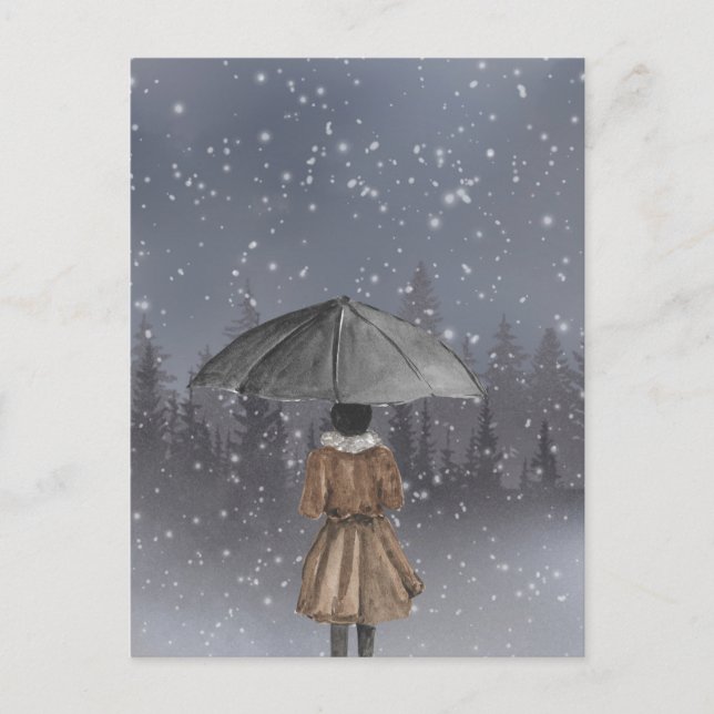 Snowfall girl  postcard (Front)