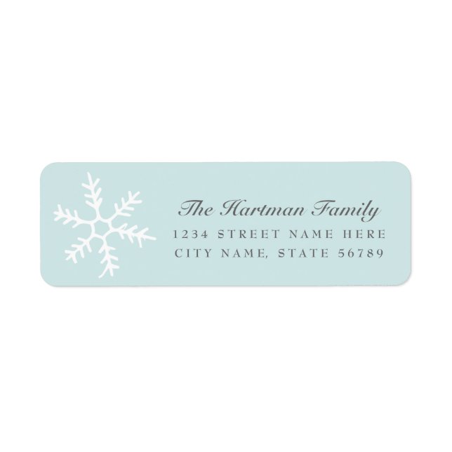 Snowfall | Holiday Return Address Labels | Blue (Front)