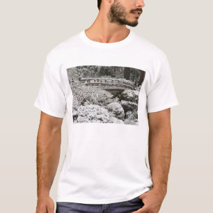 Snowfall in Portland Japanese Garden, T-Shirt