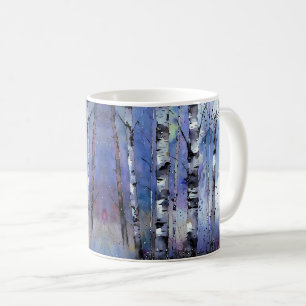 Snowfall in the Enchanted Birch Coffee Mug