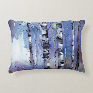 Snowfall in the Enchanted Birch      Decorative Cushion