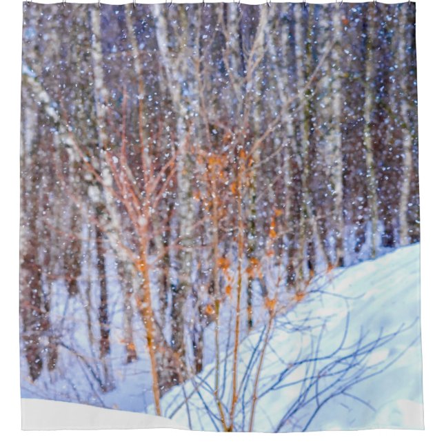 Snowfall In The Grove Shower Curtain (Front)