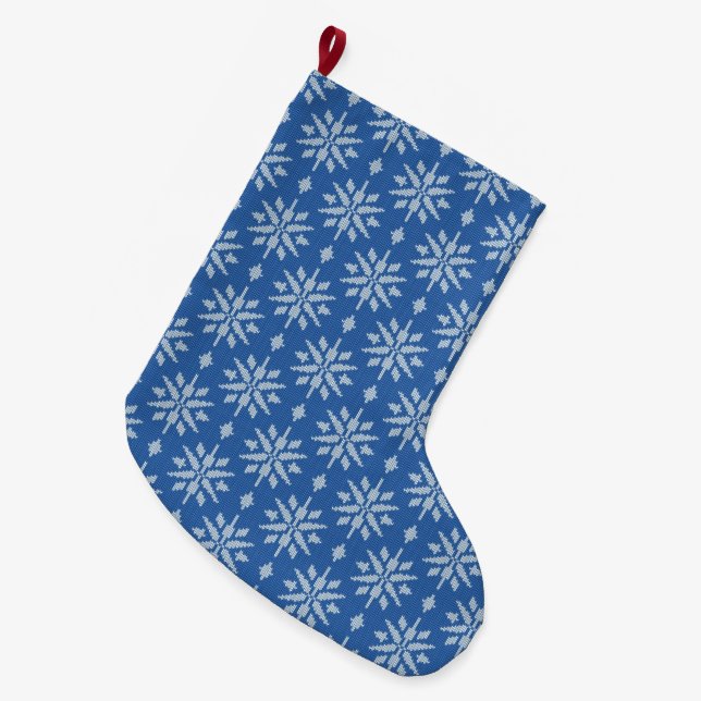 Snowfall Knit Large Christmas Stocking (Front (Hanging))