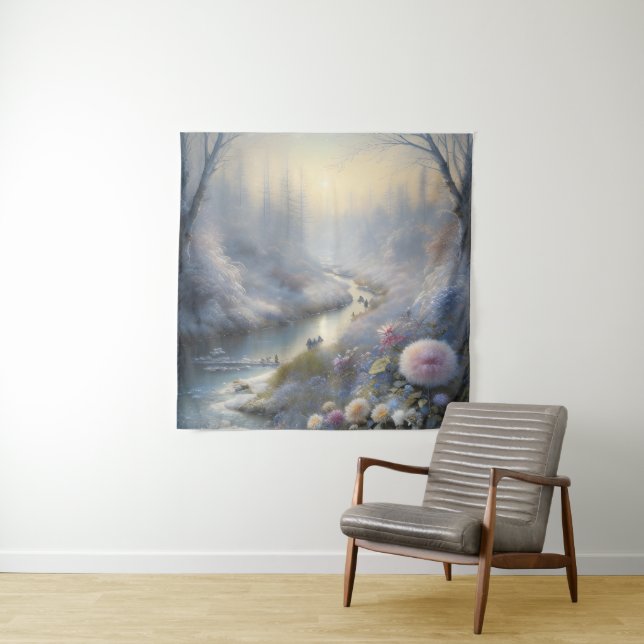 Snowfall Magical Landscape Art Tranquil Winter  Tapestry (In Situ)