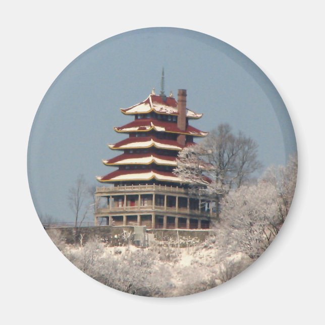 Snowfall on the Pagoda Magnet (Front)