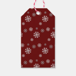 Snowfall Red Gift Tag