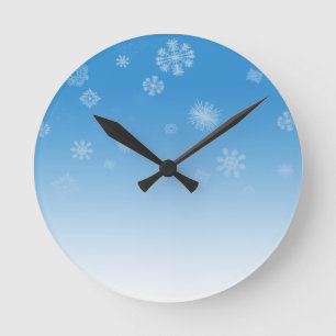 Snowfall Round Clock