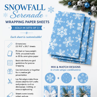 Snowfall Serenade Wrapping Paper Sheet
