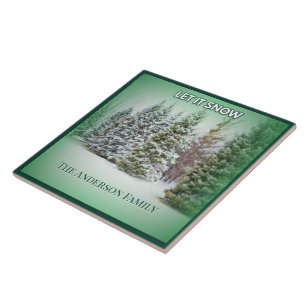 Snowfall Serenity Forest Ceramic Tile