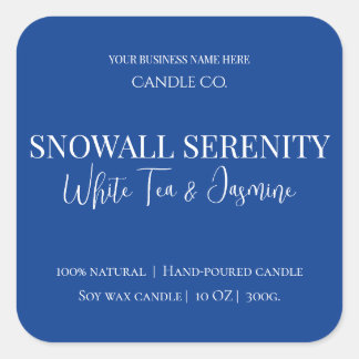Snowfall Serenity White Tea & Jasmine Candle Label
