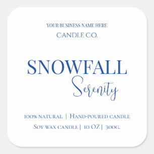 Snowfall Serenity White Tea & Jasmine Candle Label