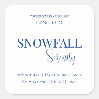 Snowfall Serenity White Tea & Jasmine Candle Label