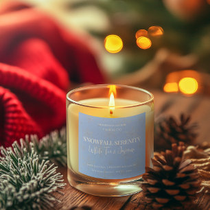 Snowfall Serenity White Tea & Jasmine Candle Label