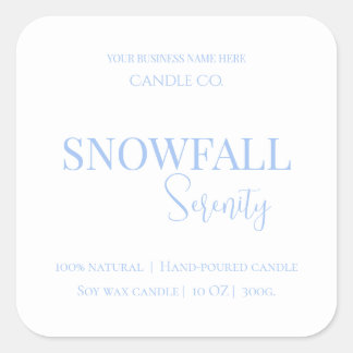 Snowfall Serenity White Tea & Jasmine Candle Label