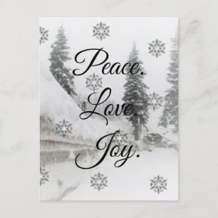 Snowfall Snowflakes Christmas black white sketch Postcard