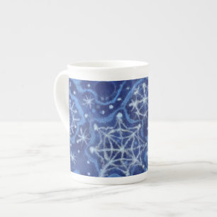 Snowfall Snowflakes Snow Flakes Flurry New Year Bone China Mug