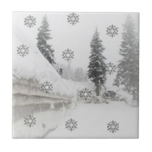 Snowfall snowflakes winter christmas tile