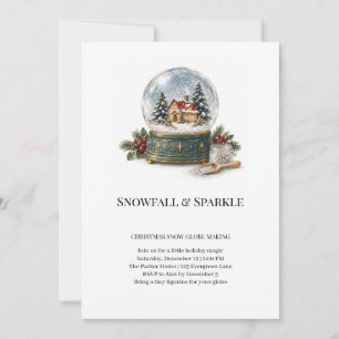 Snowfall Sparkle Christmas Snow Globe Making Invitation